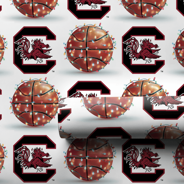 Holiday Hoops Gamecocks - Wrapping Paper - Aspen & Arlo