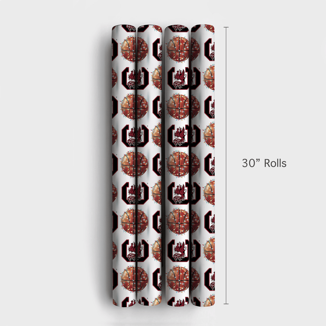 Holiday Hoops Gamecocks - Wrapping Paper - Aspen & Arlo