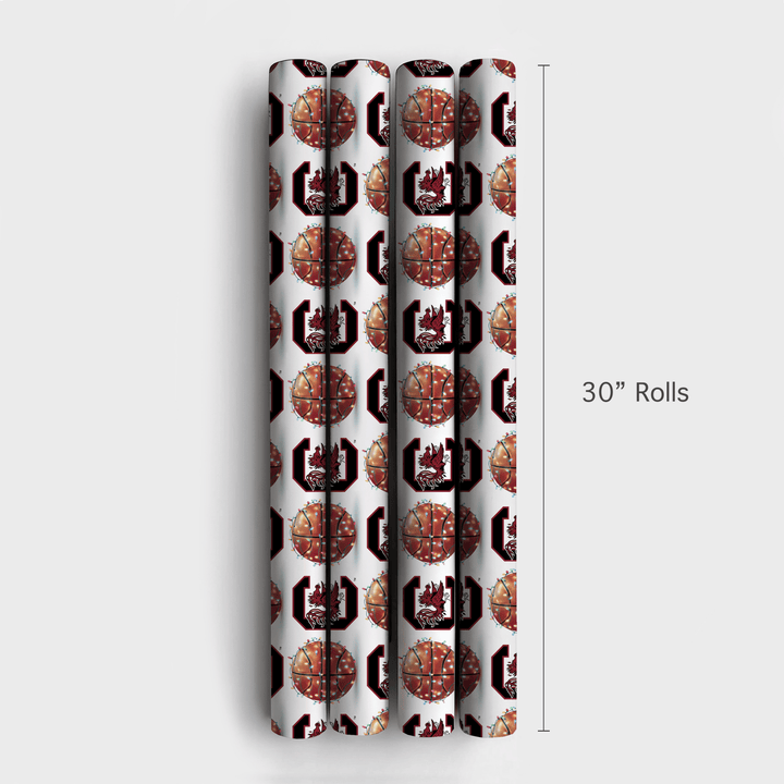 Holiday Hoops Gamecocks - Wrapping Paper - Aspen & Arlo