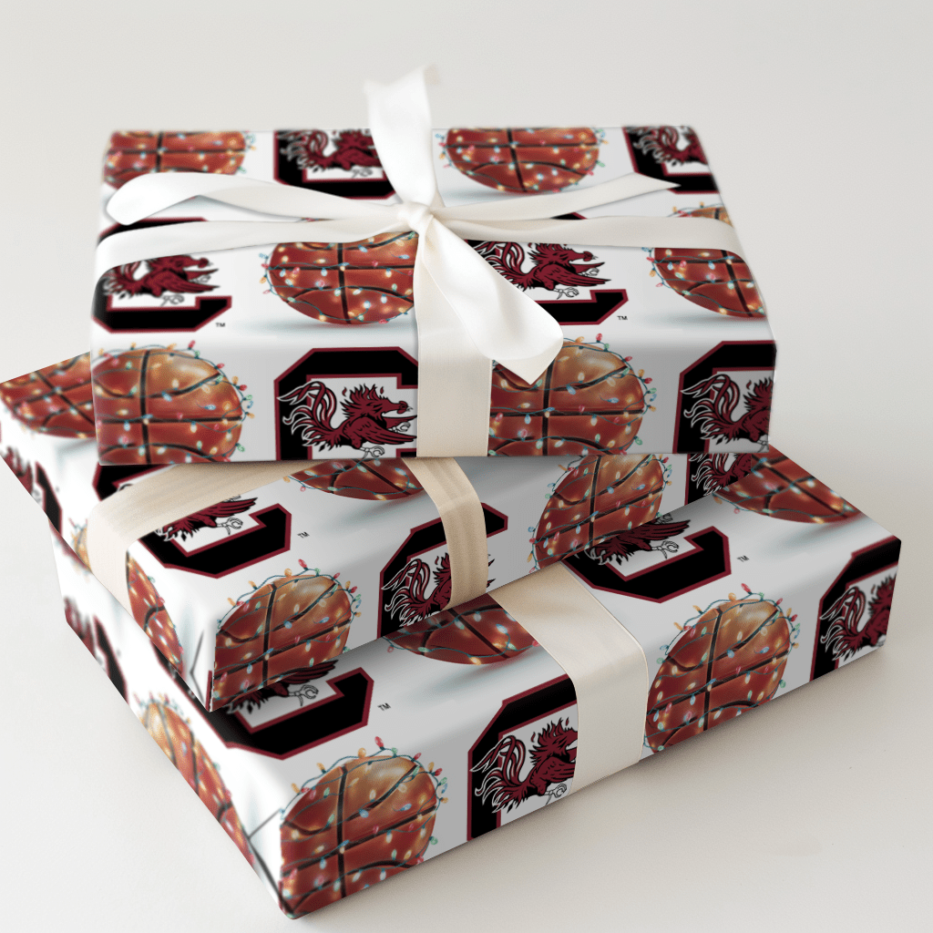 Holiday Hoops Gamecocks - Wrapping Paper - Aspen & Arlo