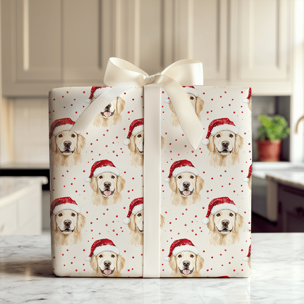 Golden Santa - Wrapping Paper - Aspen & Arlo