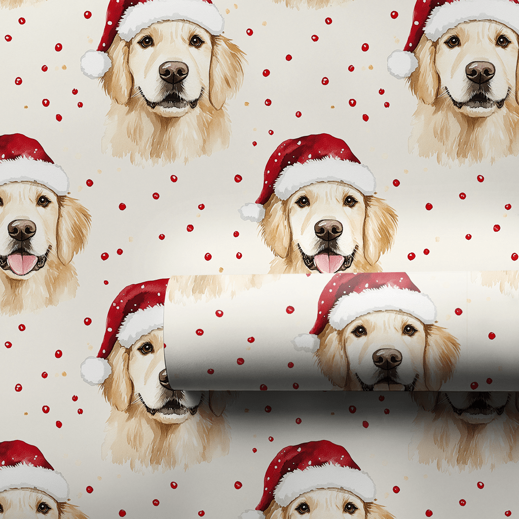 Golden Santa - Wrapping Paper - Aspen & Arlo