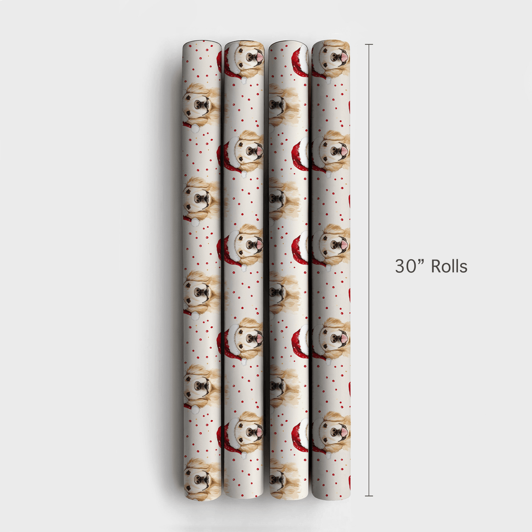 Golden Santa - Wrapping Paper - Aspen & Arlo