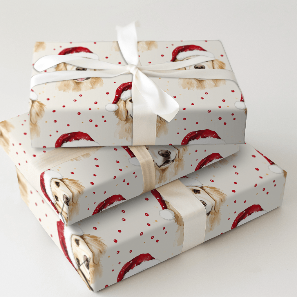 Golden Santa - Wrapping Paper - Aspen & Arlo