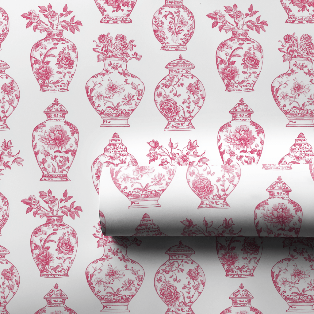 Pink Chinoiserie - Wrapping Paper - Aspen & Arlo