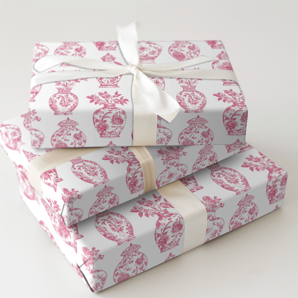 Pink Chinoiserie - Wrapping Paper - Aspen & Arlo