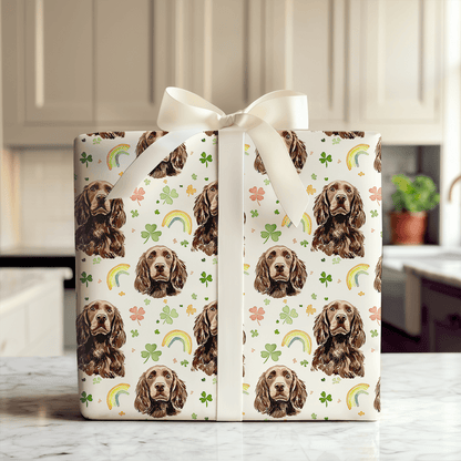 Rainbows with the Boykin Spaniel - Wrapping Paper - Aspen & Arlo