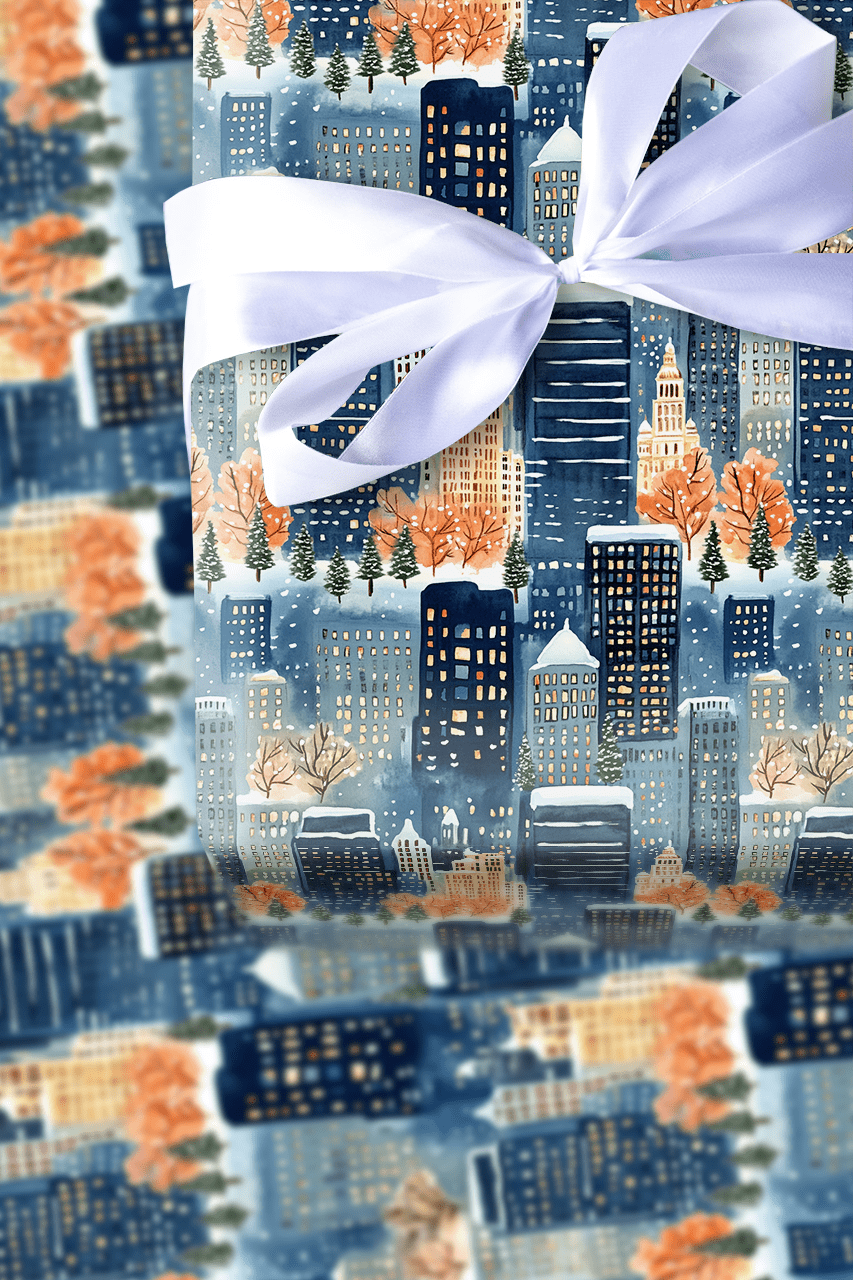 Festive Second CIty - Wrapping Paper - Aspen & Arlo