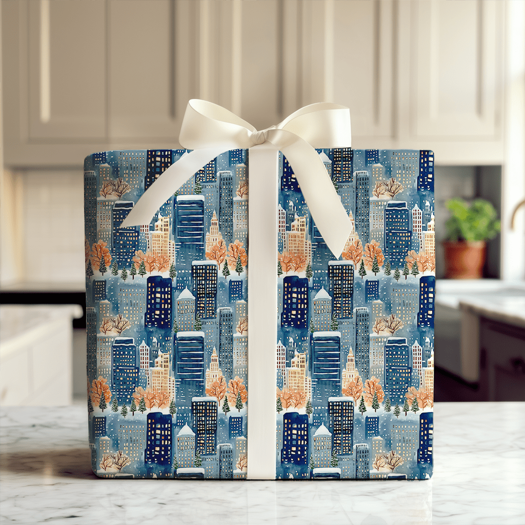 Festive Second CIty - Wrapping Paper - Aspen & Arlo