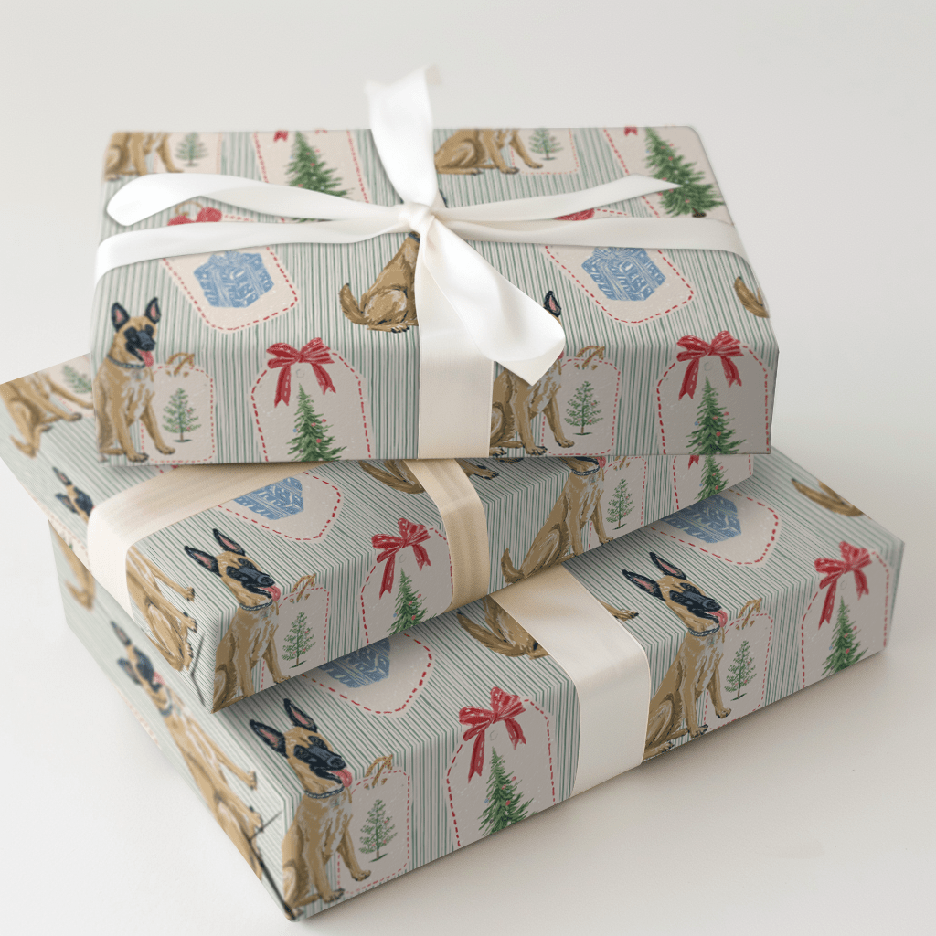 Malinois Christmas Tags - Wrapping Paper - Aspen & Arlo