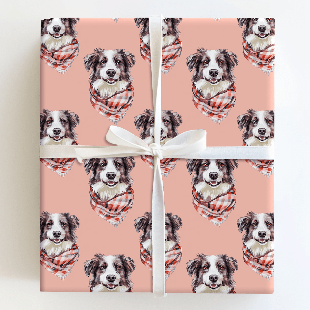 Bundle Up with the Australian Shepherd - Wrapping Paper - Aspen & Arlo