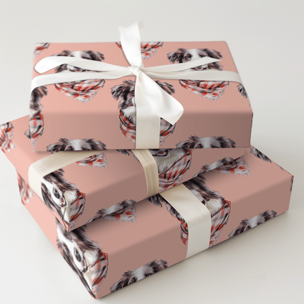 Bundle Up with the Australian Shepherd - Wrapping Paper - Aspen & Arlo