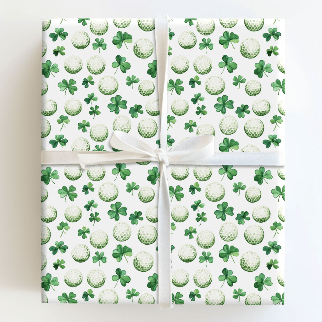 Freeway Paper Four Leaf Freeway Wrapping Paper: Shamrock Golf Gift Wrap – Aspen & Arlo