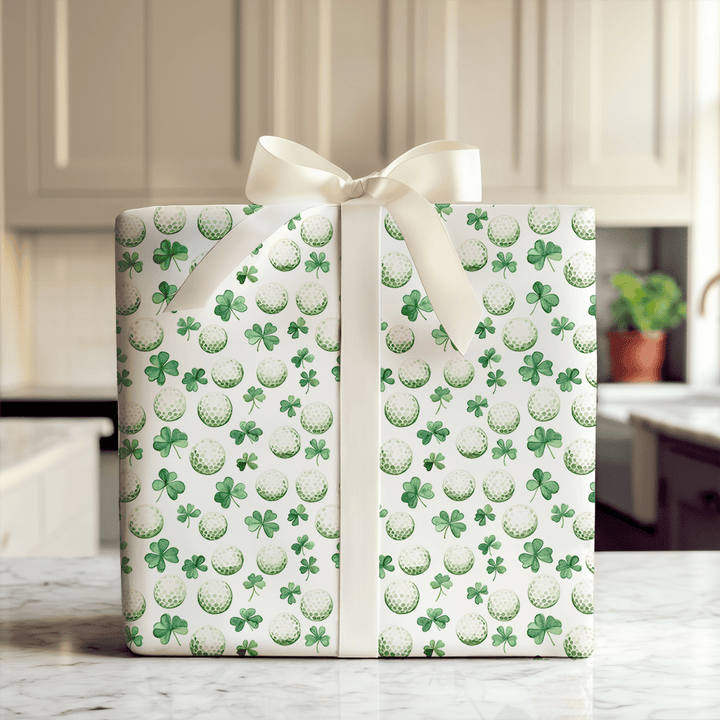 Freeway Paper Four Leaf Freeway Wrapping Paper: Shamrock Golf Gift Wrap – Aspen & Arlo