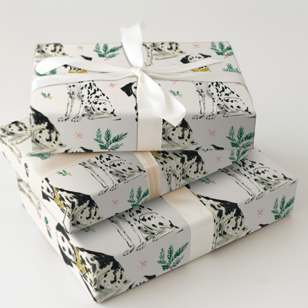 Yuletide Dalmation Tails - Wrapping Paper - Aspen & Arlo