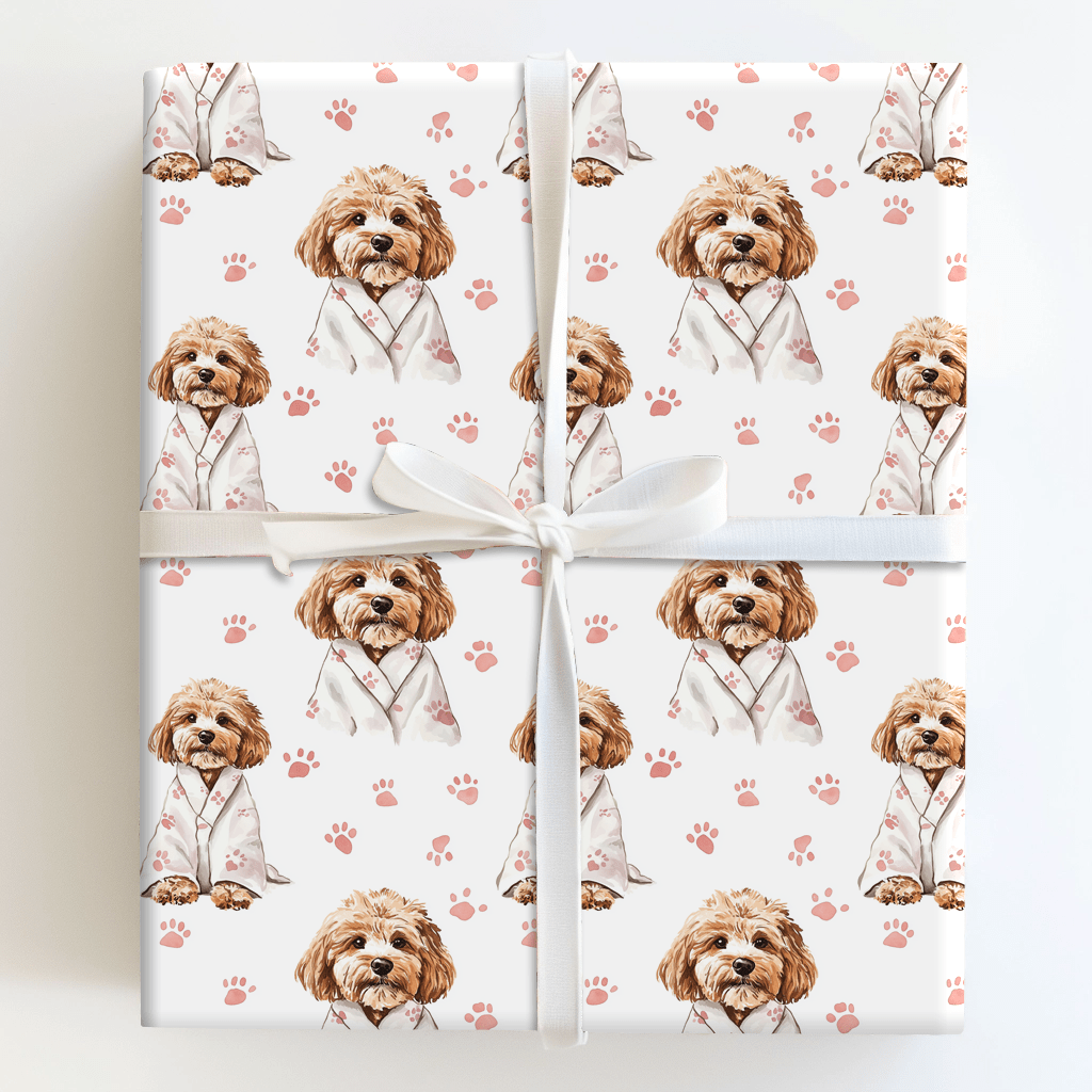 Spa Day with the Cavapoos - Wrapping Paper - Aspen & Arlo
