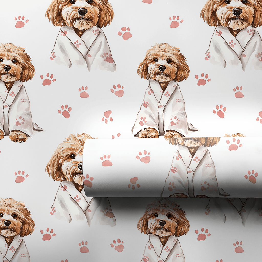 Spa Day with the Cavapoos - Wrapping Paper - Aspen & Arlo