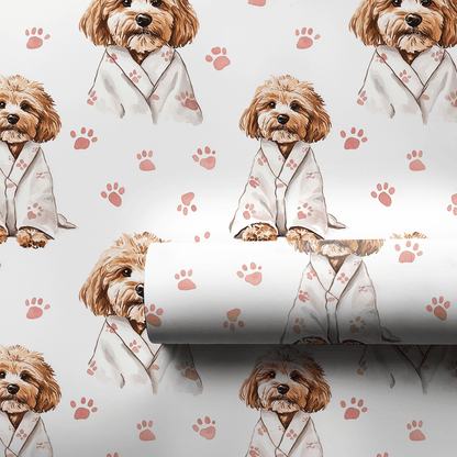 Spa Day with the Cavapoos - Wrapping Paper - Aspen & Arlo