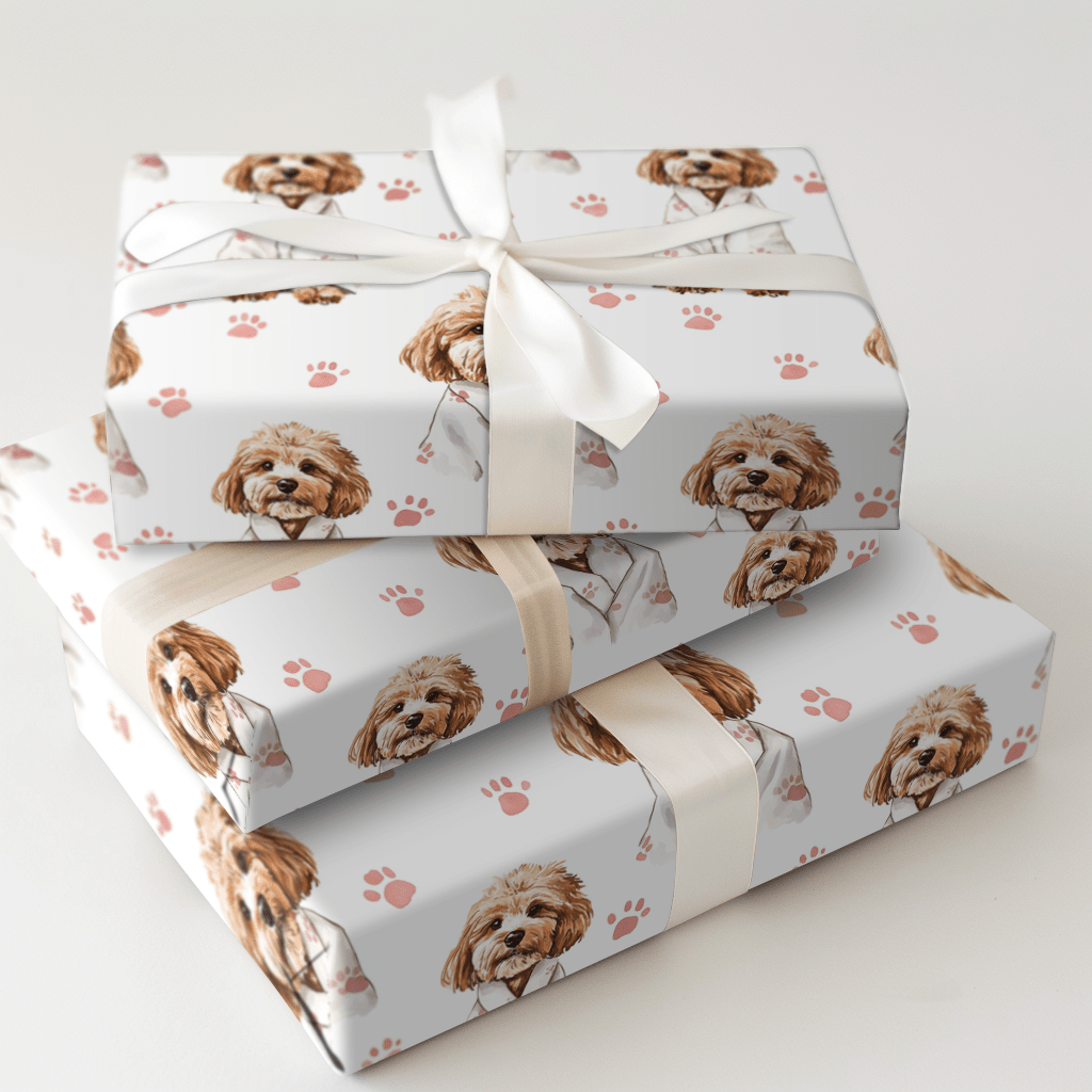 Spa Day with the Cavapoos - Wrapping Paper - Aspen & Arlo