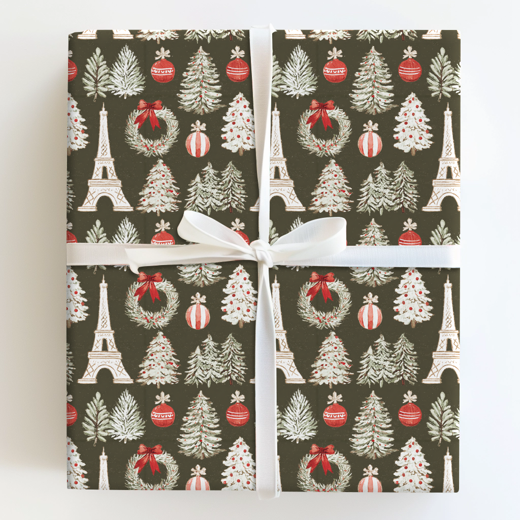 Olive Eiffel and Snowy Pines