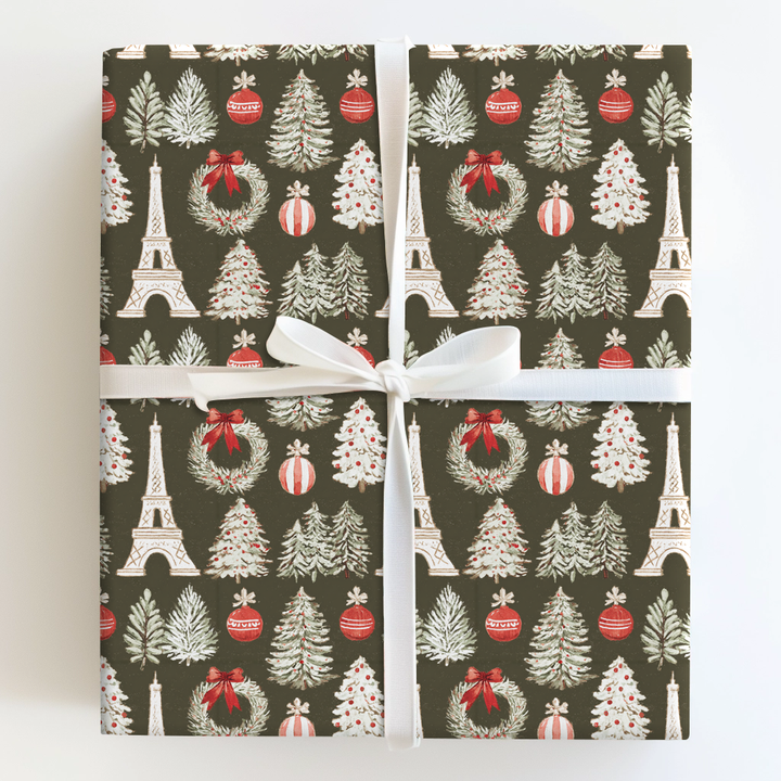 Olive Eiffel and Snowy Pines