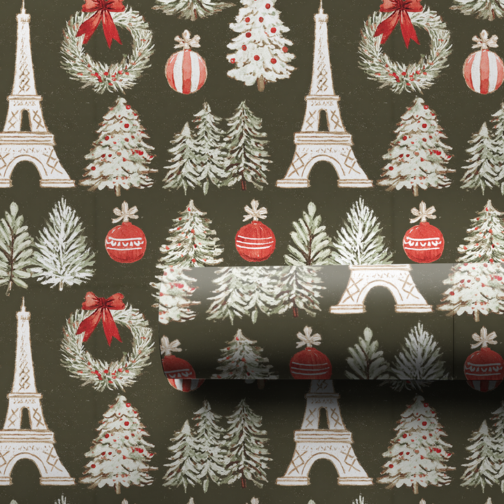 Olive Eiffel and Snowy Pines