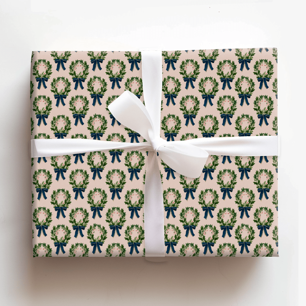 Blush & Bow Wreaths - Wrapping Paper - Aspen & Arlo