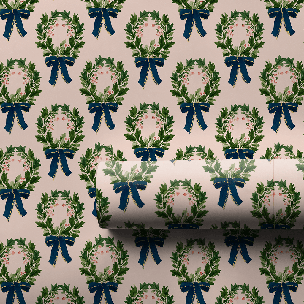 Blush & Bow Wreaths - Wrapping Paper - Aspen & Arlo