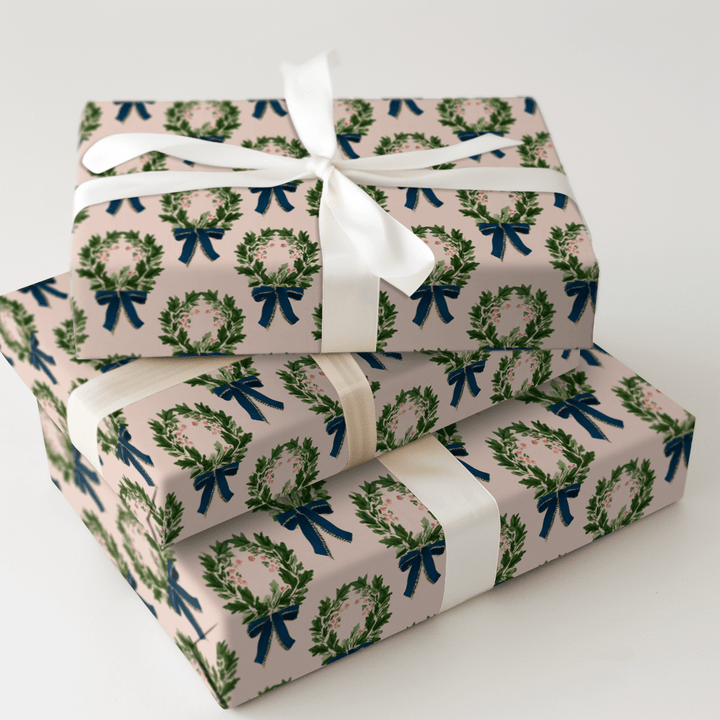 Blush & Bow Wreaths - Wrapping Paper - Aspen & Arlo