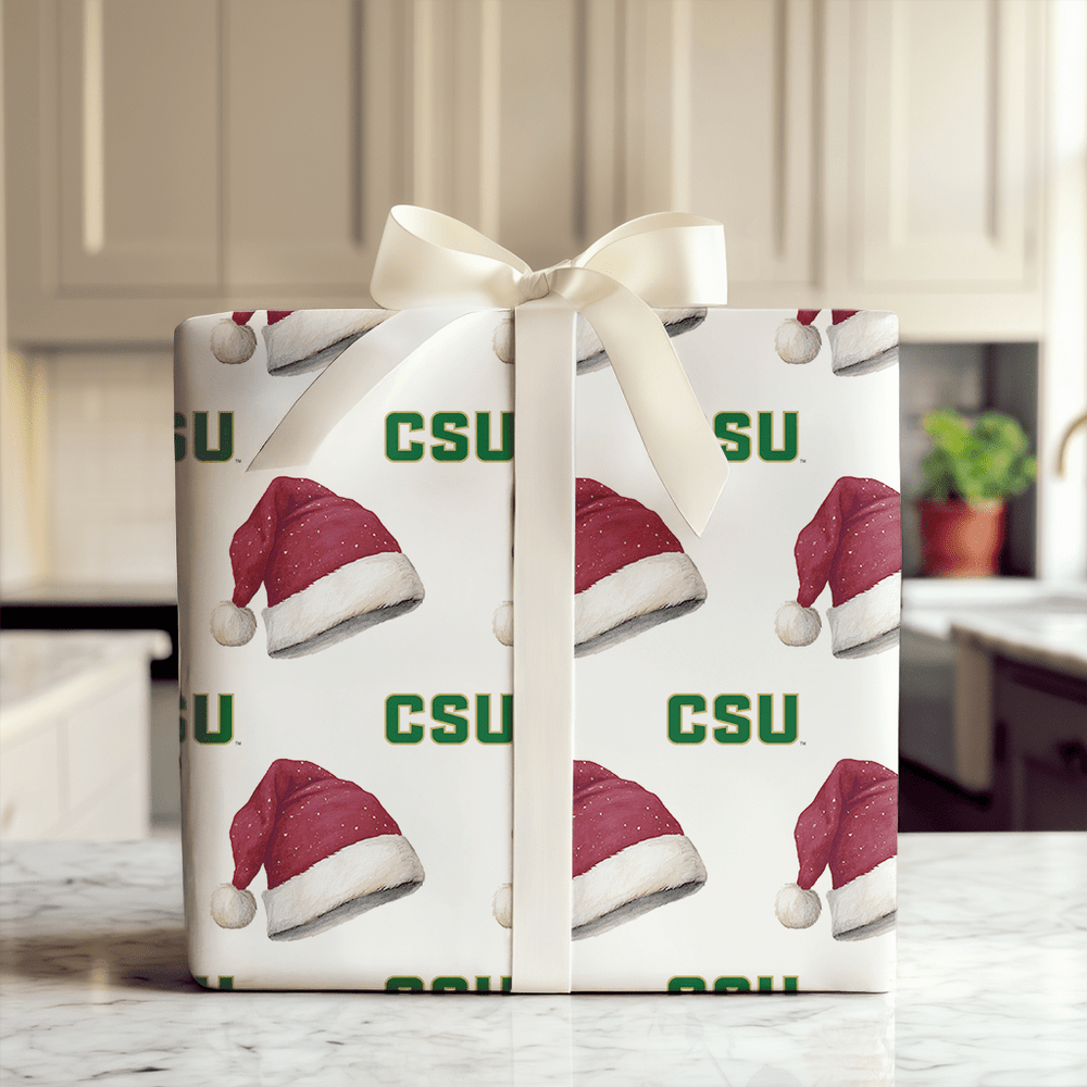 CSU Santa Hat - Wrapping Paper - Aspen & Arlo