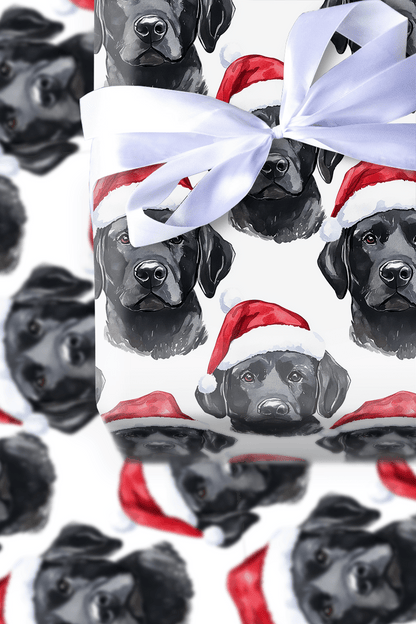 Black Lab Santa - Wrapping Paper - Aspen & Arlo