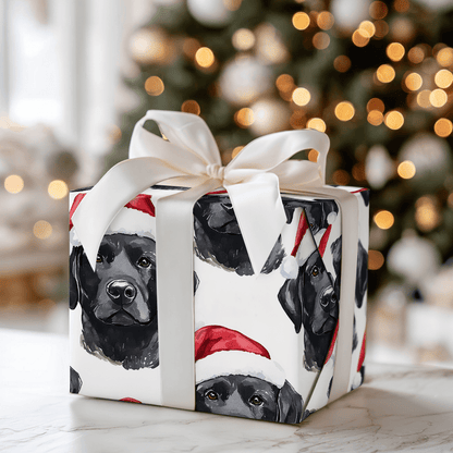 Black Lab Santa - Wrapping Paper - Aspen & Arlo