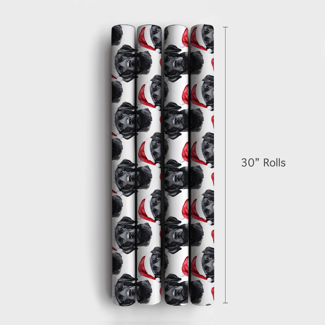 Black Lab Santa - Wrapping Paper - Aspen & Arlo