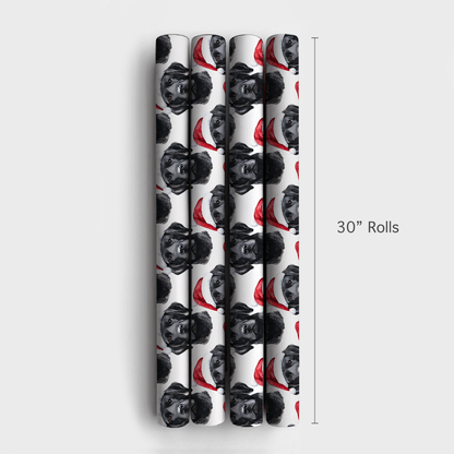 Black Lab Santa - Wrapping Paper - Aspen & Arlo