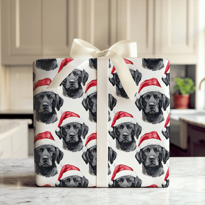 Black Lab Santa - Wrapping Paper - Aspen & Arlo