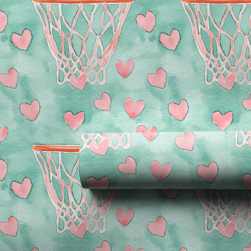 Slam Dunk Cupid - Wrapping Paper - Aspen & Arlo