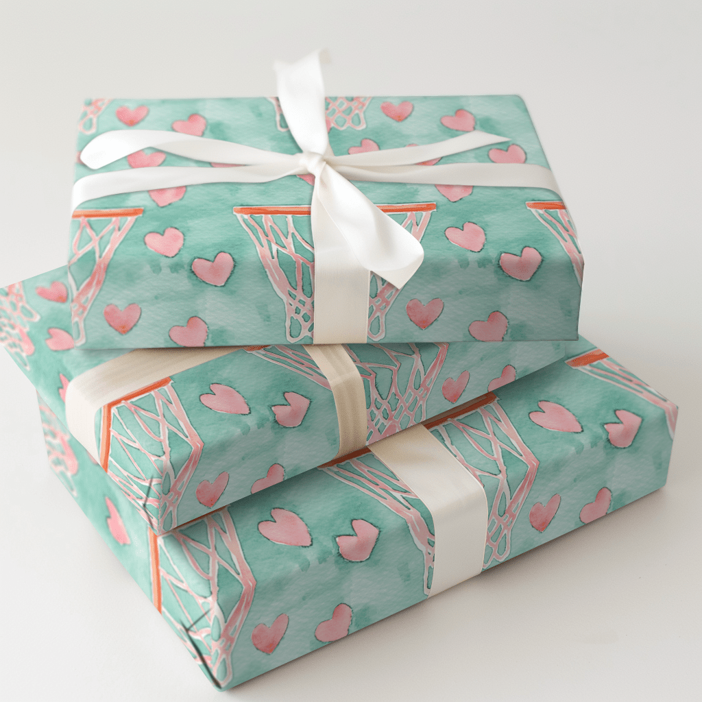 Slam Dunk Cupid - Wrapping Paper - Aspen & Arlo