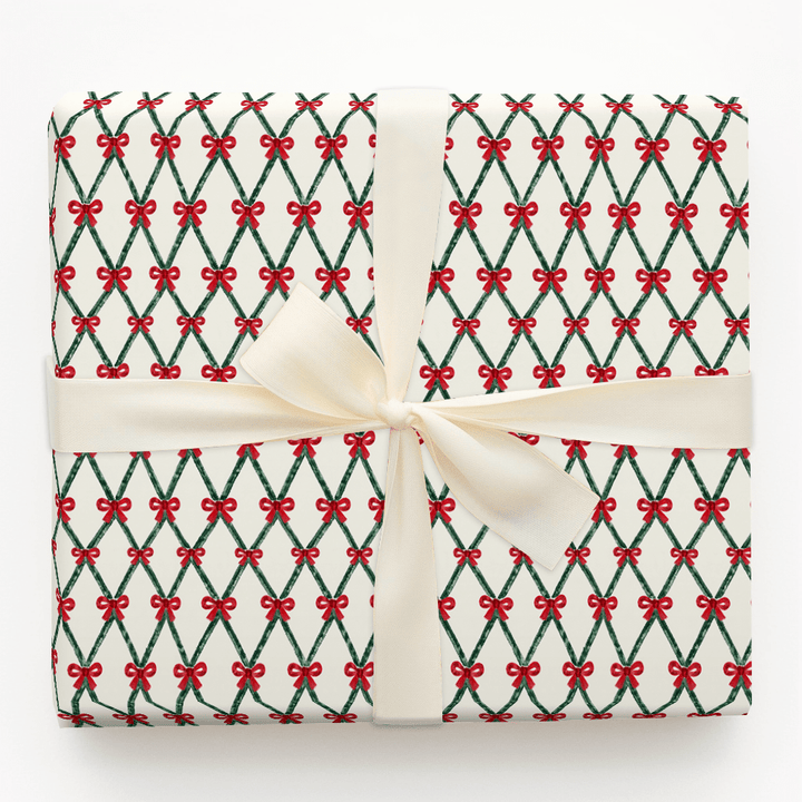 Christmas Bow Trellis - Wrapping Paper - Aspen & Arlo