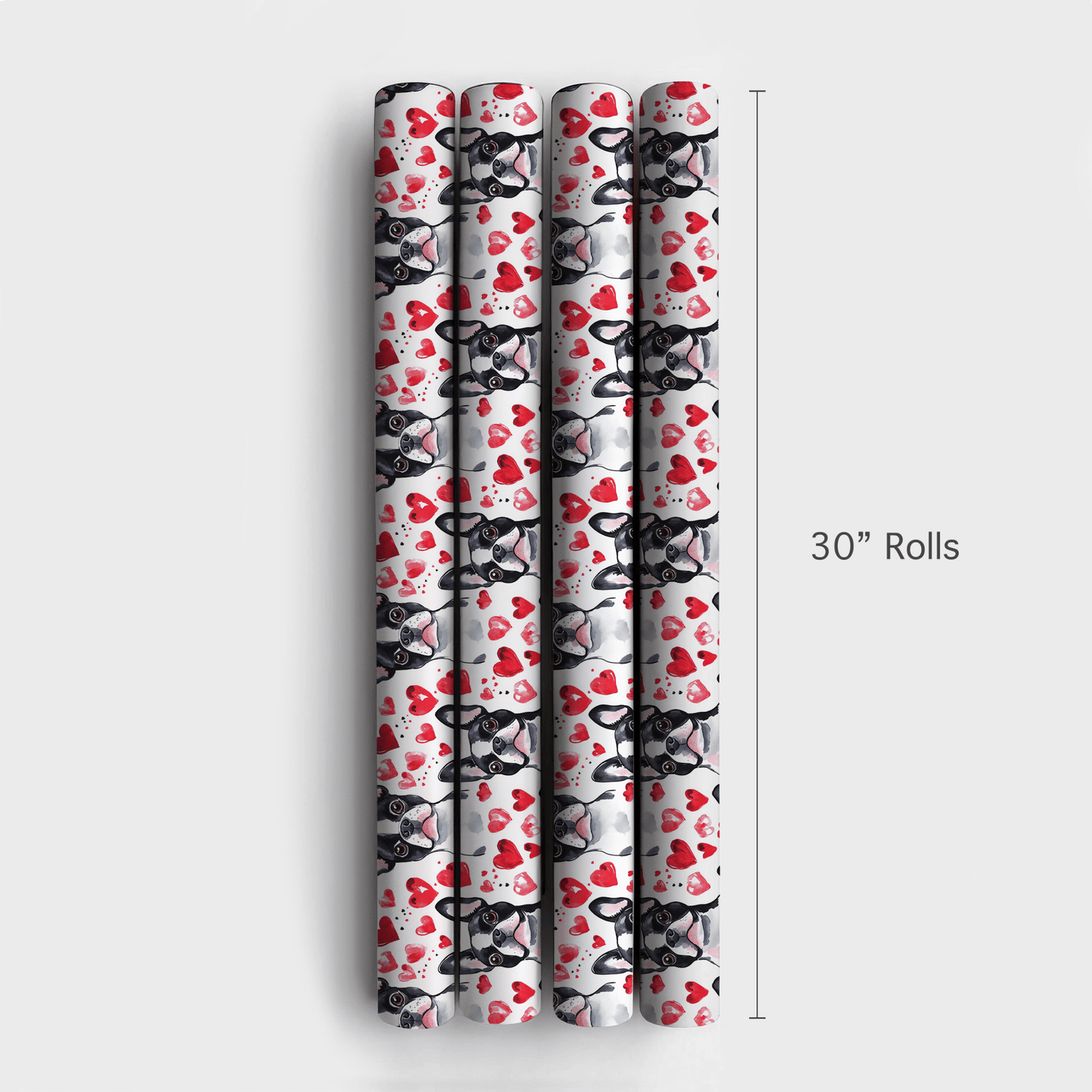 Boston Terrier Valentine - Wrapping Paper - Aspen & Arlo