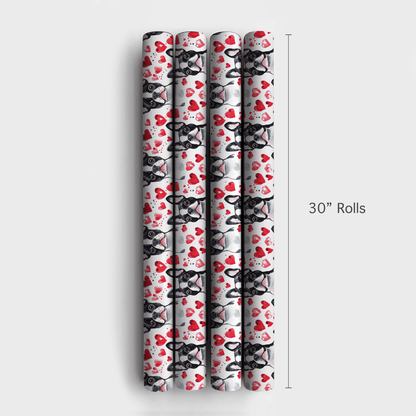 Boston Terrier Valentine - Wrapping Paper - Aspen & Arlo