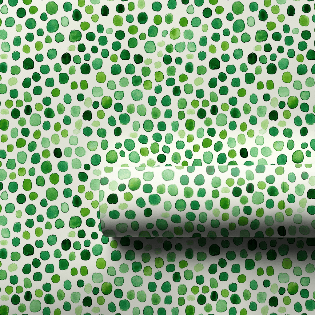 Green Dots - Wrapping Paper - Aspen & Arlo