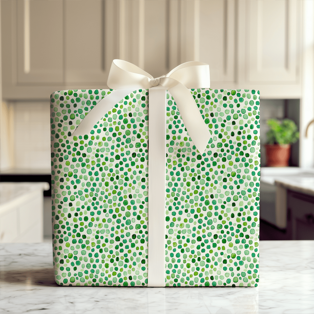Green Dots - Wrapping Paper - Aspen & Arlo