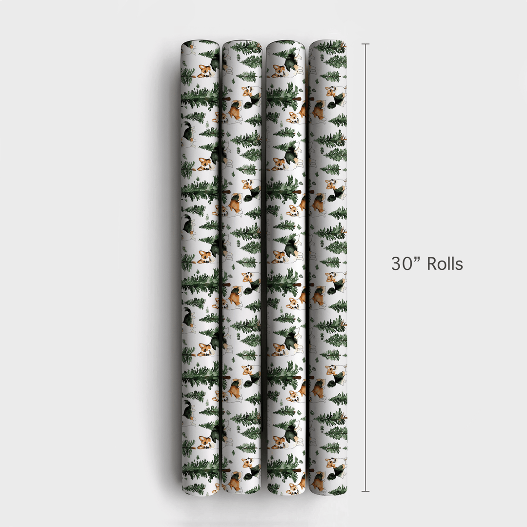 Snow Day for Corgis - Wrapping Paper - Aspen & Arlo