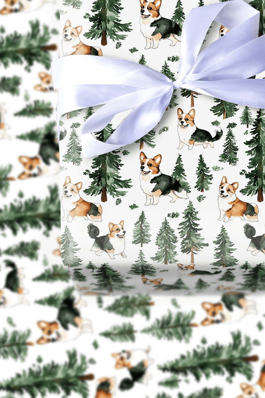 Snow Day for Corgis - Wrapping Paper - Aspen & Arlo