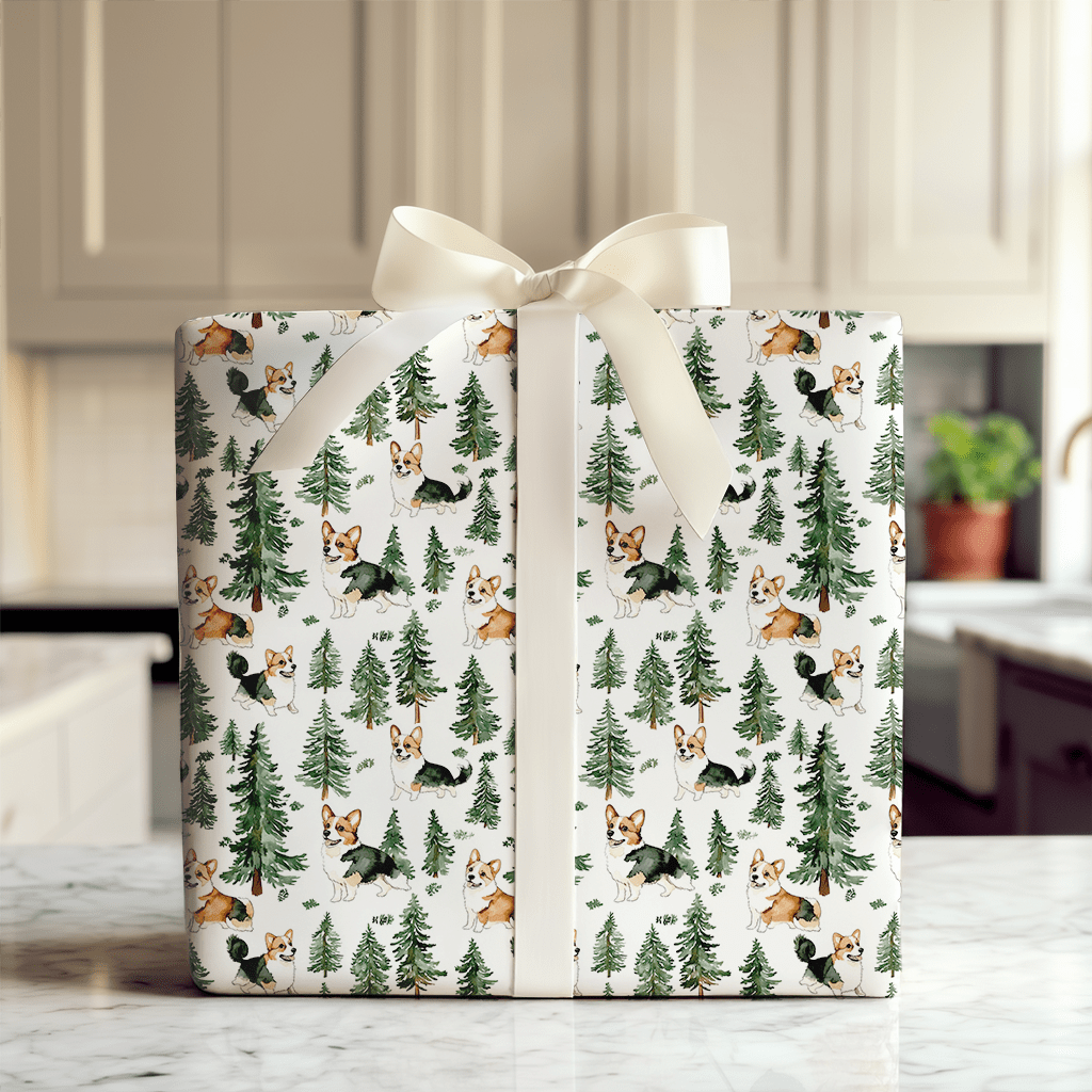 Snow Day for Corgis - Wrapping Paper - Aspen & Arlo