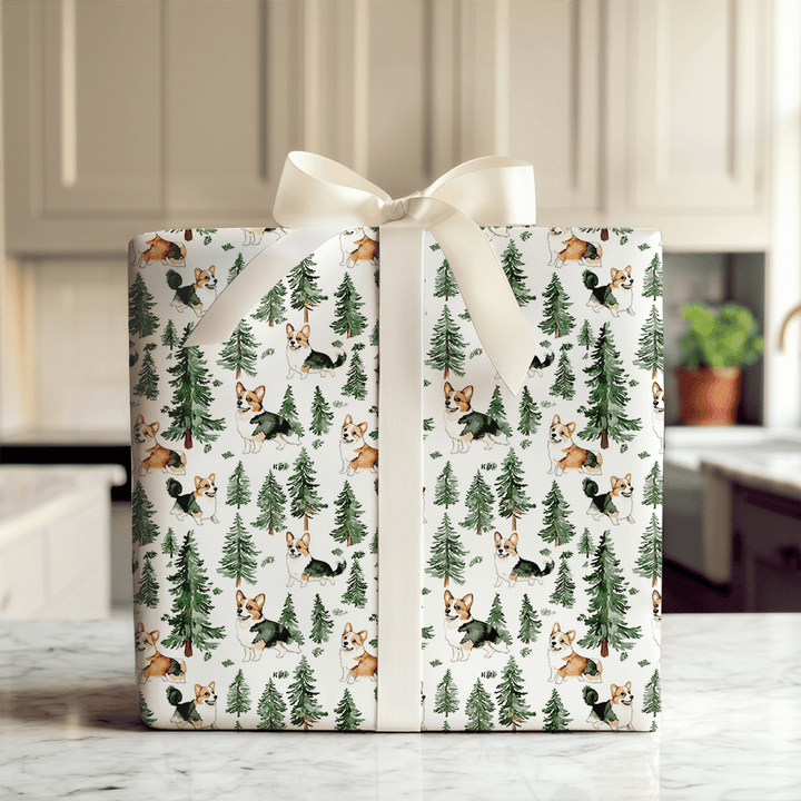 Snow Day for Corgis - Wrapping Paper - Aspen & Arlo