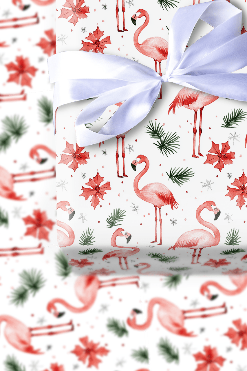 Jolly Pink Flamingo - Wrapping Paper - Aspen & Arlo
