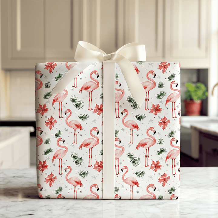 Jolly Pink Flamingo - Wrapping Paper - Aspen & Arlo