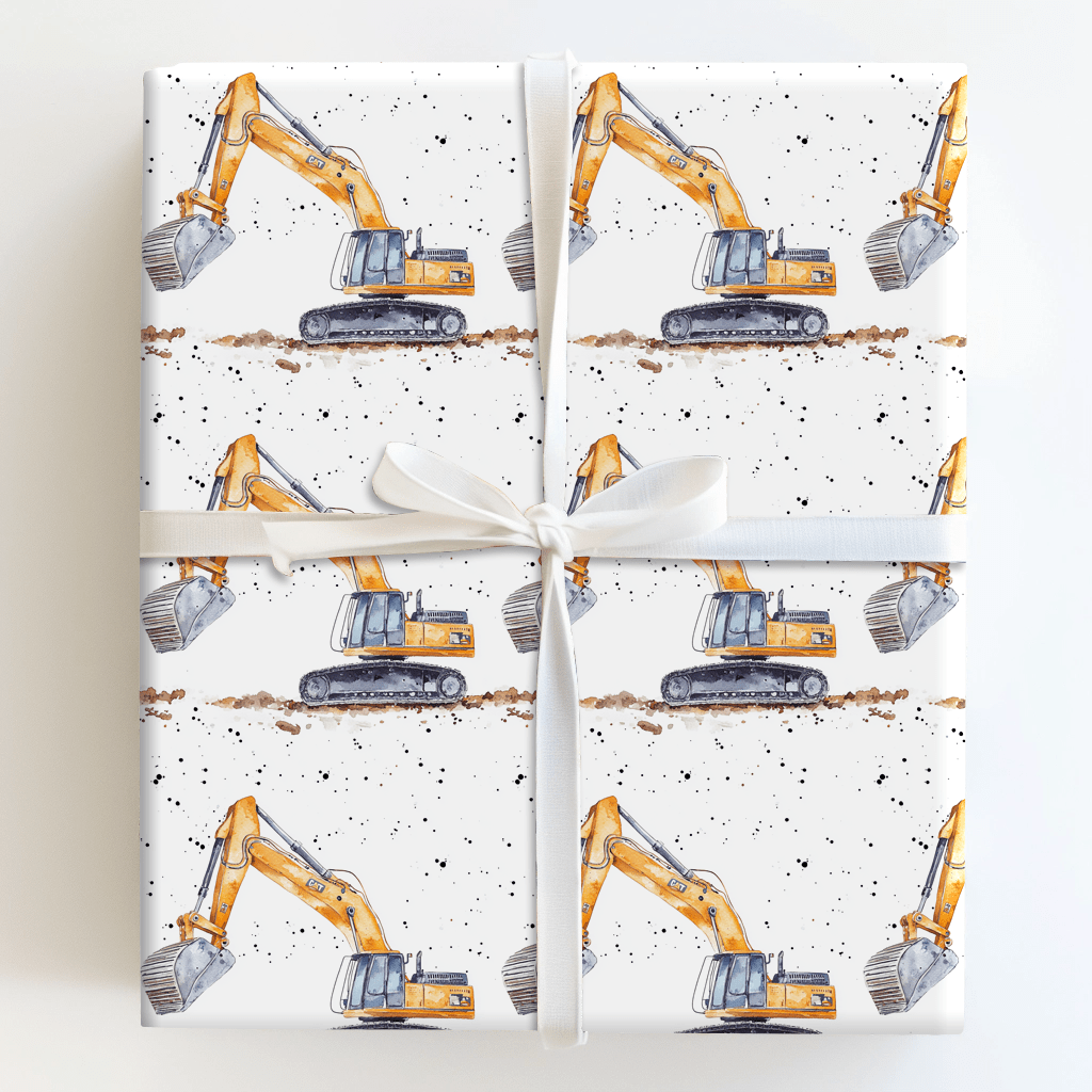 Road Work Wrapping Paper: Construction Birthday Gift Wrap for Boys ...