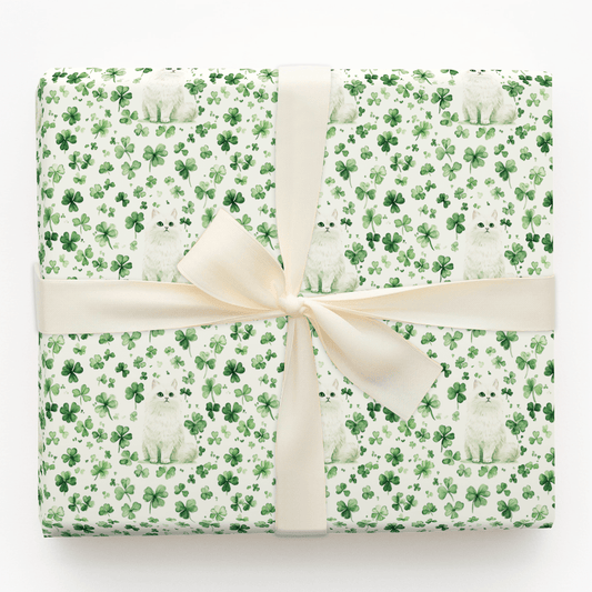 Shamrocks with the Persian - Wrapping Paper - Aspen & Arlo